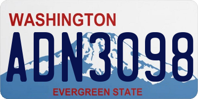 WA license plate ADN3098