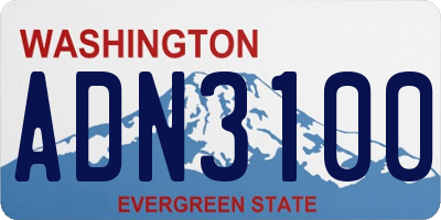 WA license plate ADN3100