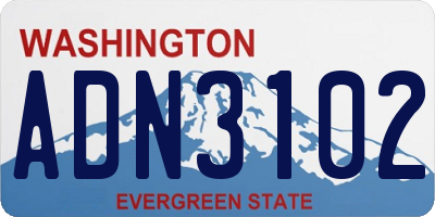 WA license plate ADN3102