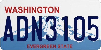 WA license plate ADN3105