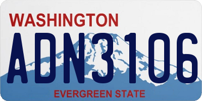 WA license plate ADN3106