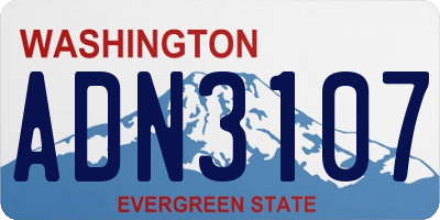 WA license plate ADN3107