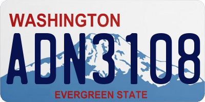 WA license plate ADN3108