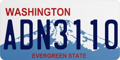 WA license plate ADN3110