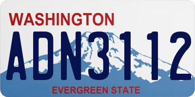 WA license plate ADN3112