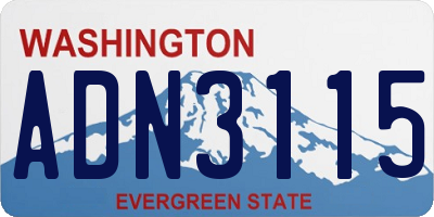 WA license plate ADN3115