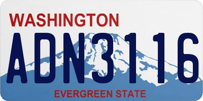 WA license plate ADN3116