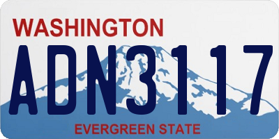 WA license plate ADN3117