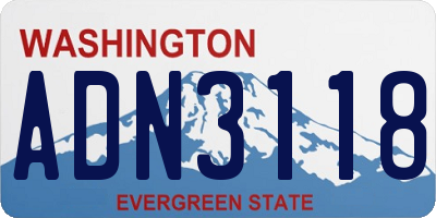 WA license plate ADN3118