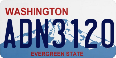 WA license plate ADN3120
