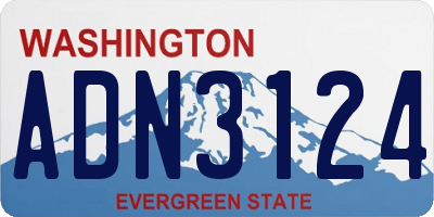 WA license plate ADN3124