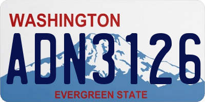 WA license plate ADN3126