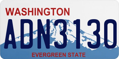 WA license plate ADN3130