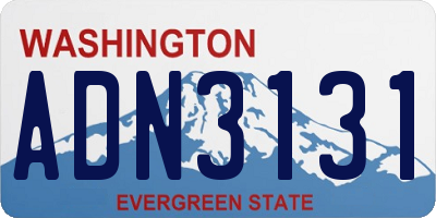 WA license plate ADN3131