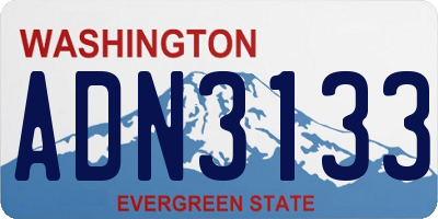 WA license plate ADN3133