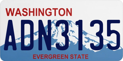 WA license plate ADN3135