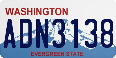 WA license plate ADN3138
