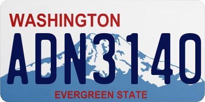 WA license plate ADN3140