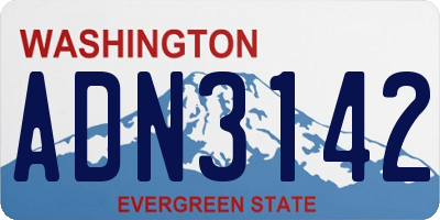 WA license plate ADN3142
