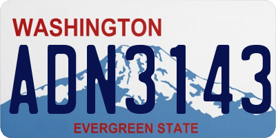 WA license plate ADN3143