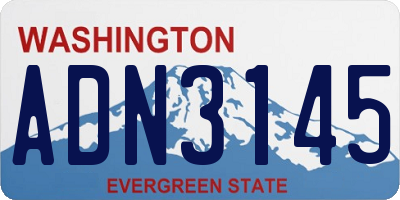WA license plate ADN3145