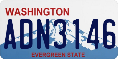 WA license plate ADN3146