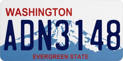WA license plate ADN3148