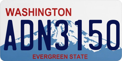 WA license plate ADN3150