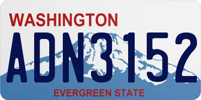 WA license plate ADN3152