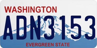 WA license plate ADN3153