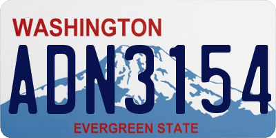 WA license plate ADN3154
