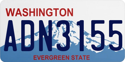 WA license plate ADN3155