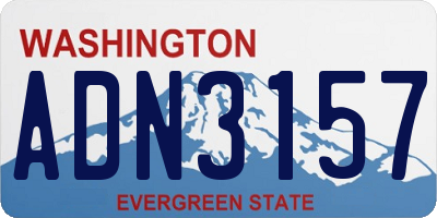 WA license plate ADN3157