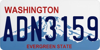 WA license plate ADN3159