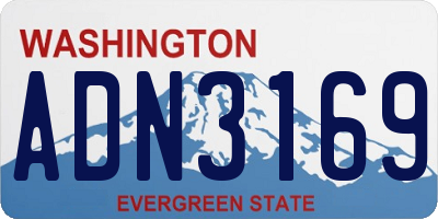 WA license plate ADN3169