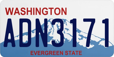 WA license plate ADN3171