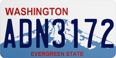 WA license plate ADN3172