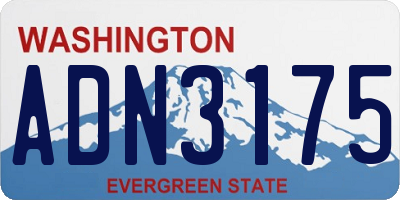 WA license plate ADN3175