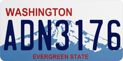 WA license plate ADN3176