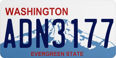 WA license plate ADN3177