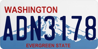 WA license plate ADN3178