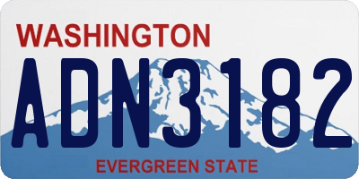WA license plate ADN3182