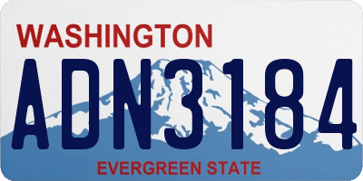 WA license plate ADN3184