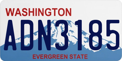 WA license plate ADN3185