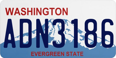WA license plate ADN3186
