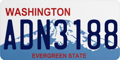 WA license plate ADN3188