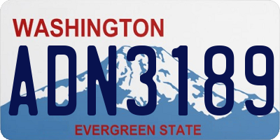 WA license plate ADN3189