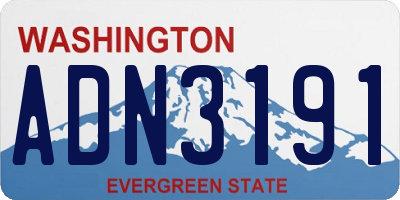 WA license plate ADN3191