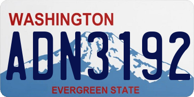 WA license plate ADN3192