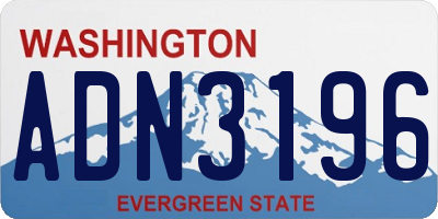 WA license plate ADN3196